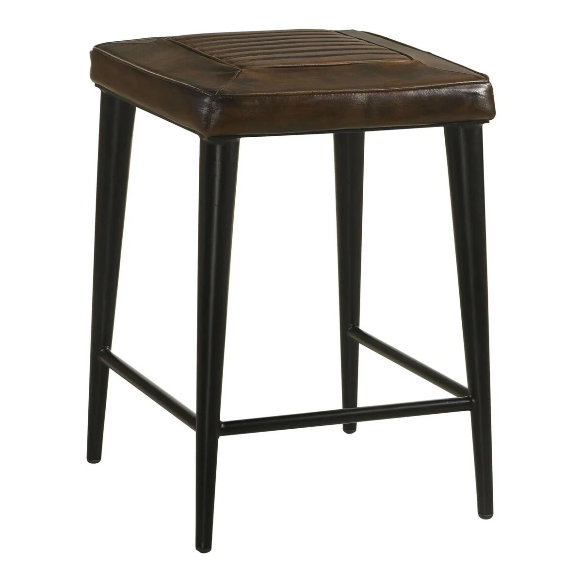 Bolero Antique Brown and Black Upholstered Stools (Set of 2)