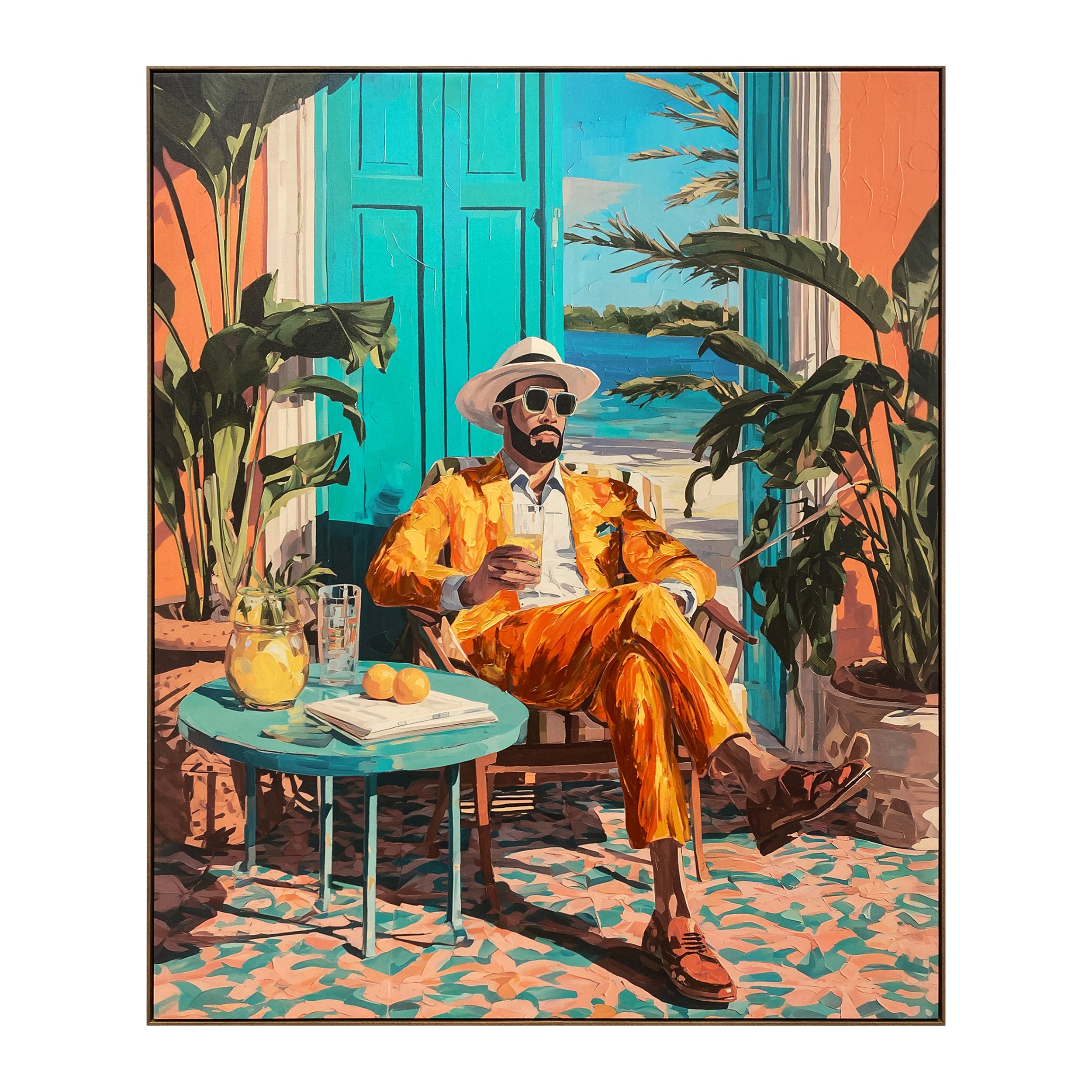 by fonQ Tropic Gent Schilderij 100 x 120 cm - Walnoot