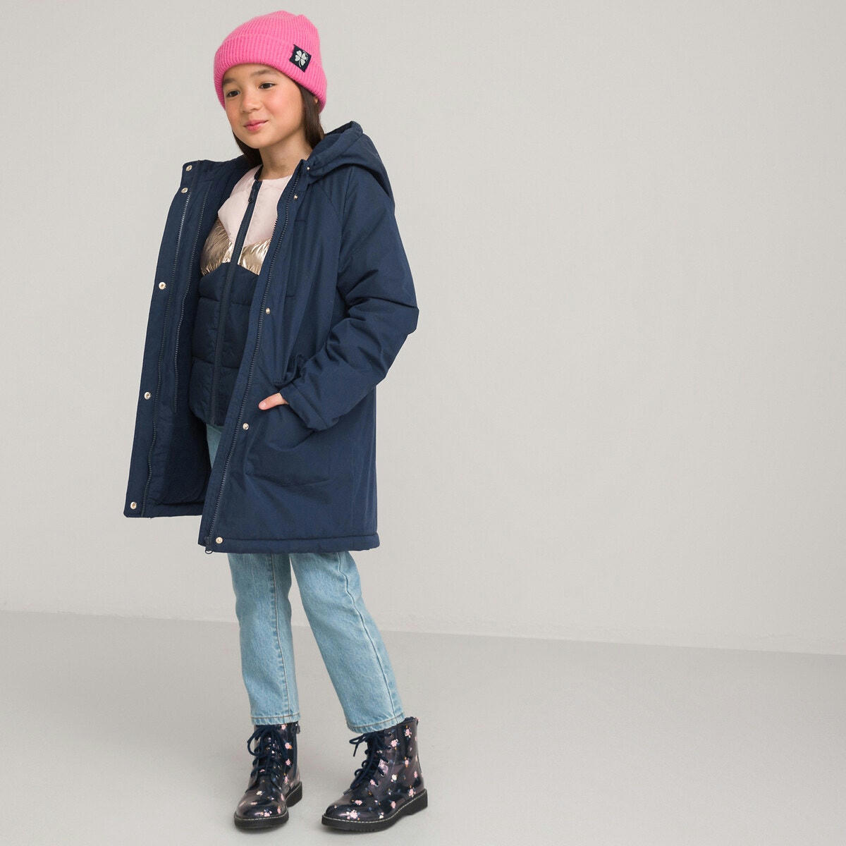 Parka chaude à capuche, 3 en 1