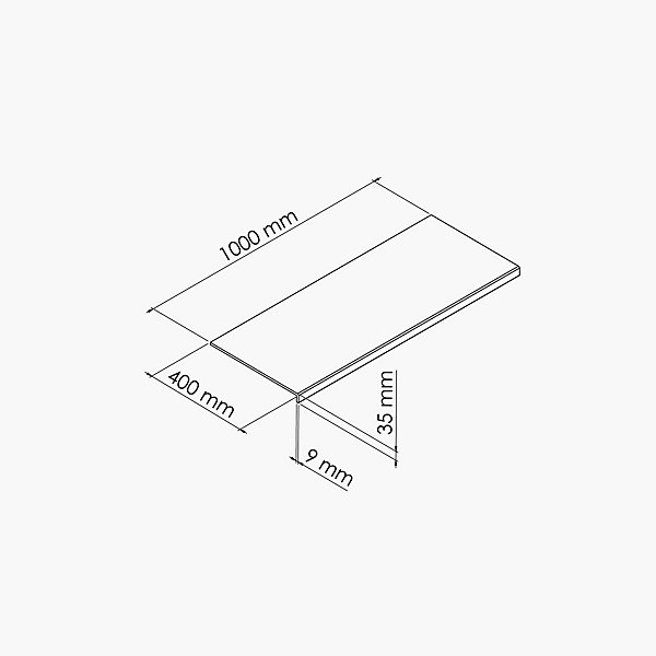 Appui de fenêtre PVC l. 40 cm x ép. 9 mm - Noir - 120 cm