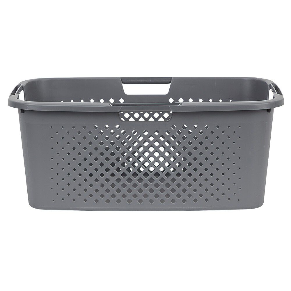 Panière à linge 40L en plastique gris