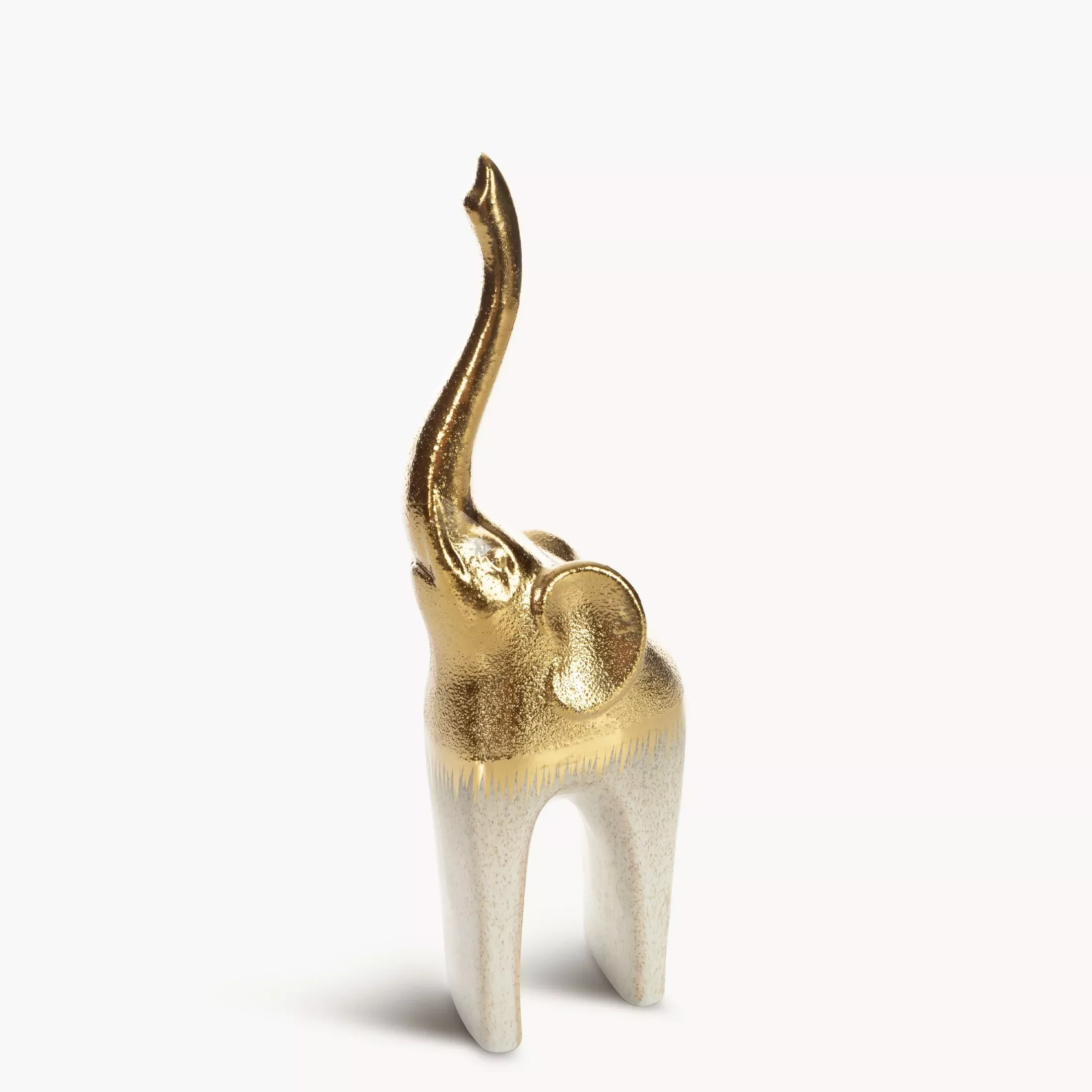 Figurka ceramiczna kremowo-złota słońz lśniącą powierzchnią 11x7x30 cm MAX 2