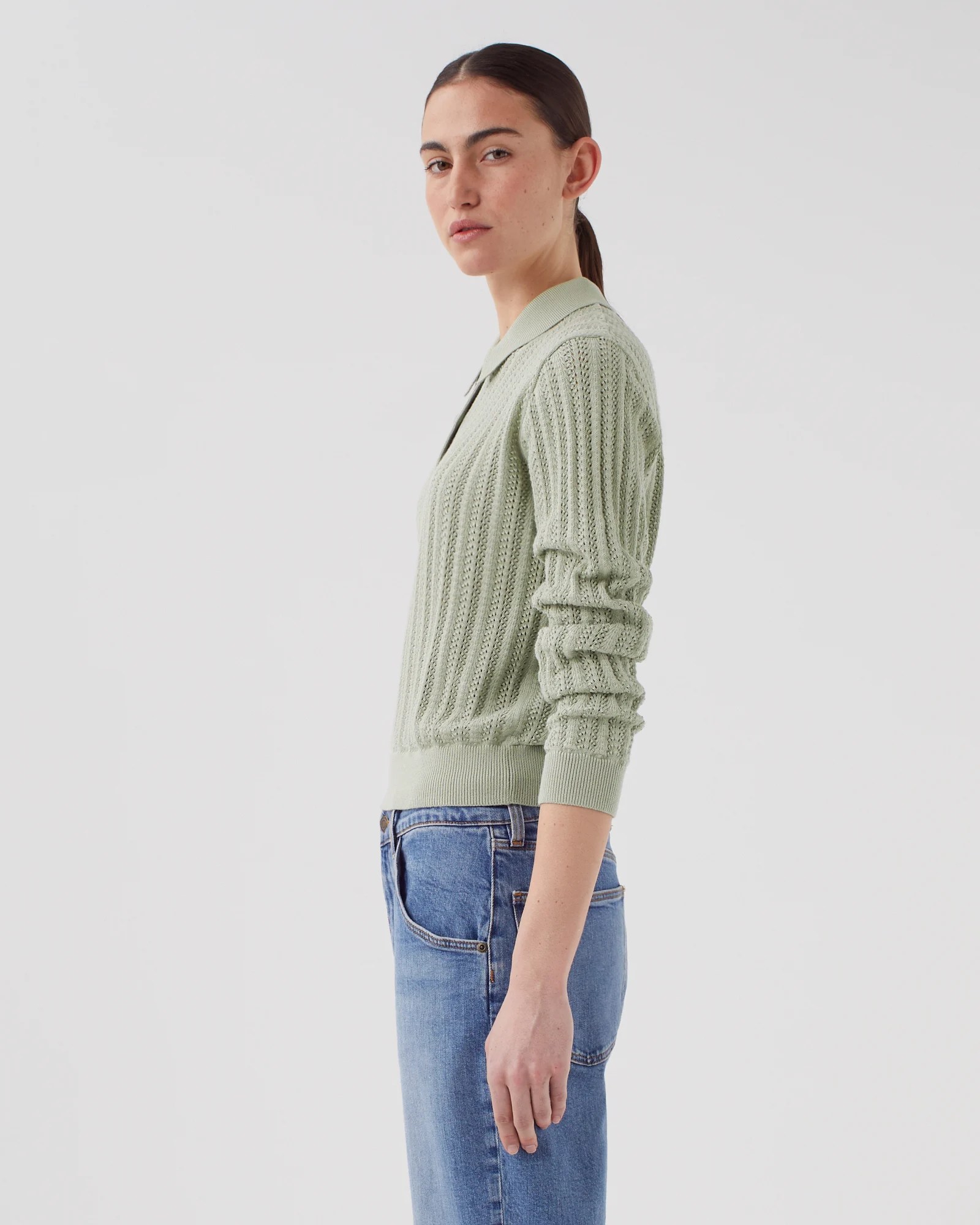 Pull col polo en coton