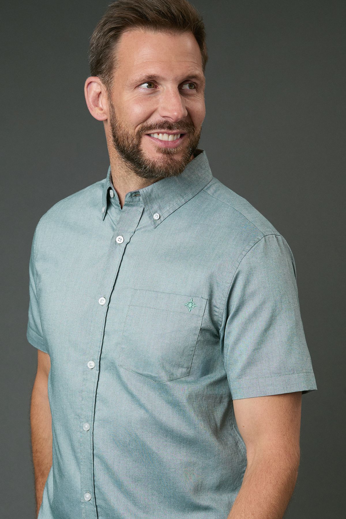 Maine Green Oxford Short Sleeve Shirt