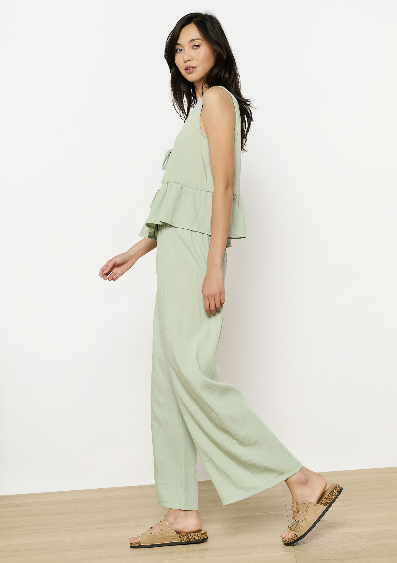 Wijde broek met elastische taille