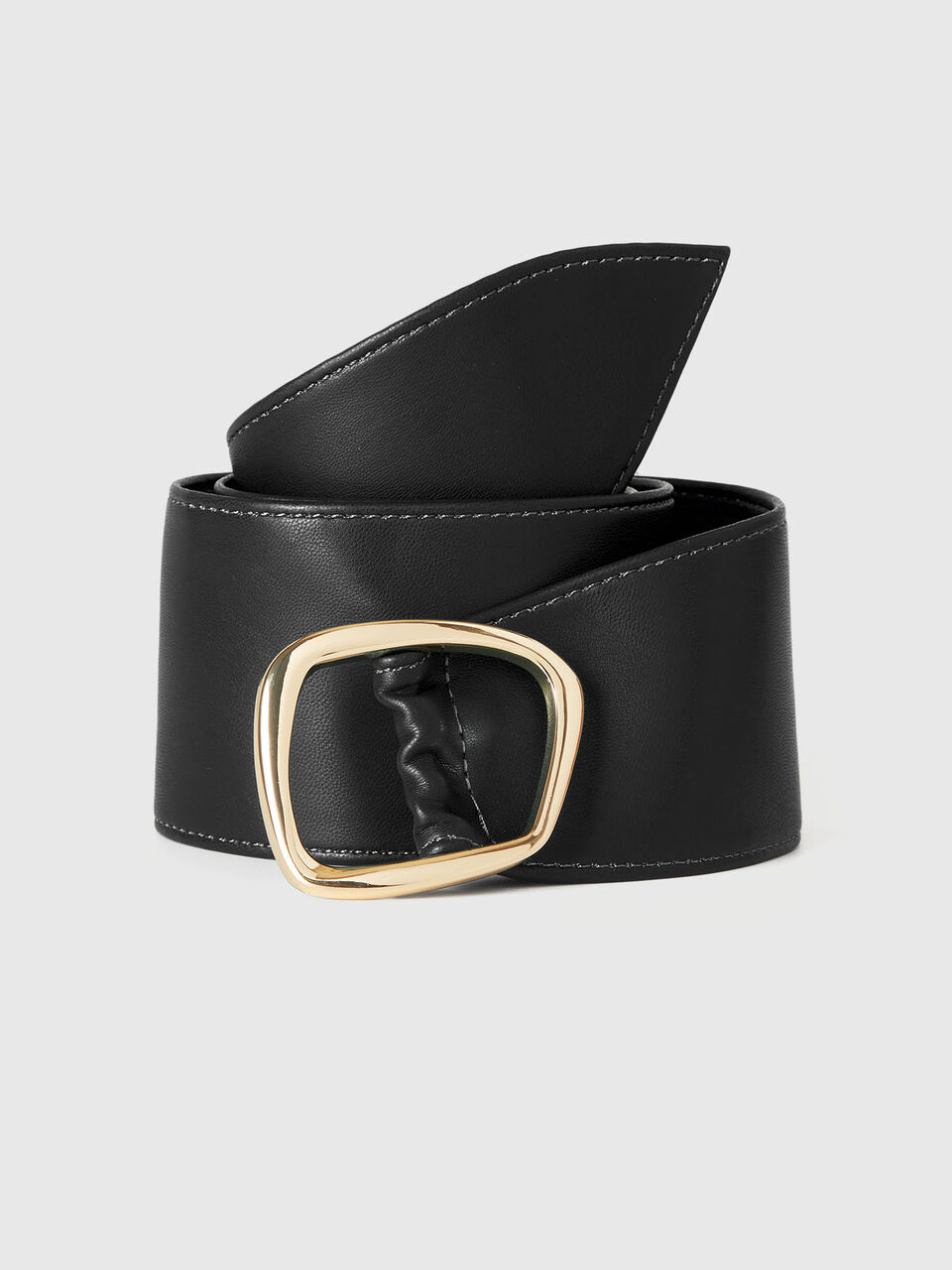 High waist belt in imitation leather