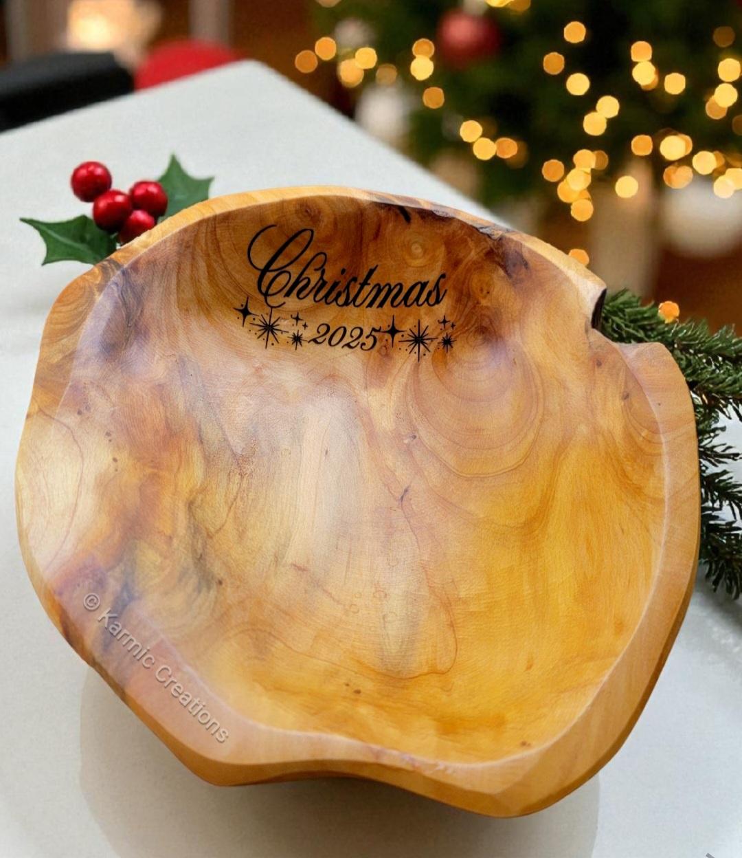 Hand Carved Douglas Fir Root Bowl. Rustic Wooden Trencher, Valet Bowl.