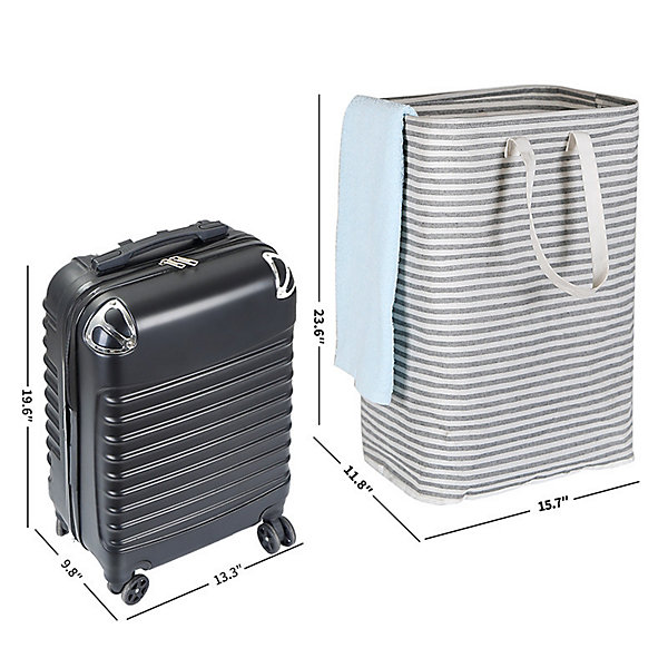 BASHLWUA Panier à linge pliable gris de 72 litres, 40x30x60cm, tissu imperméable