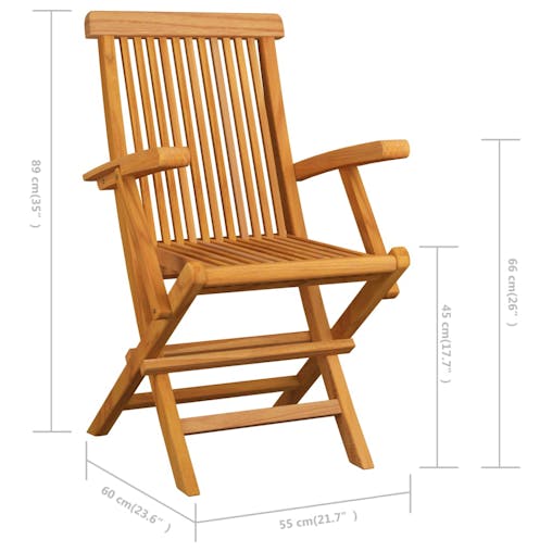 NNEVL Garden Chairs 3 pcs Solid Teak Wood
