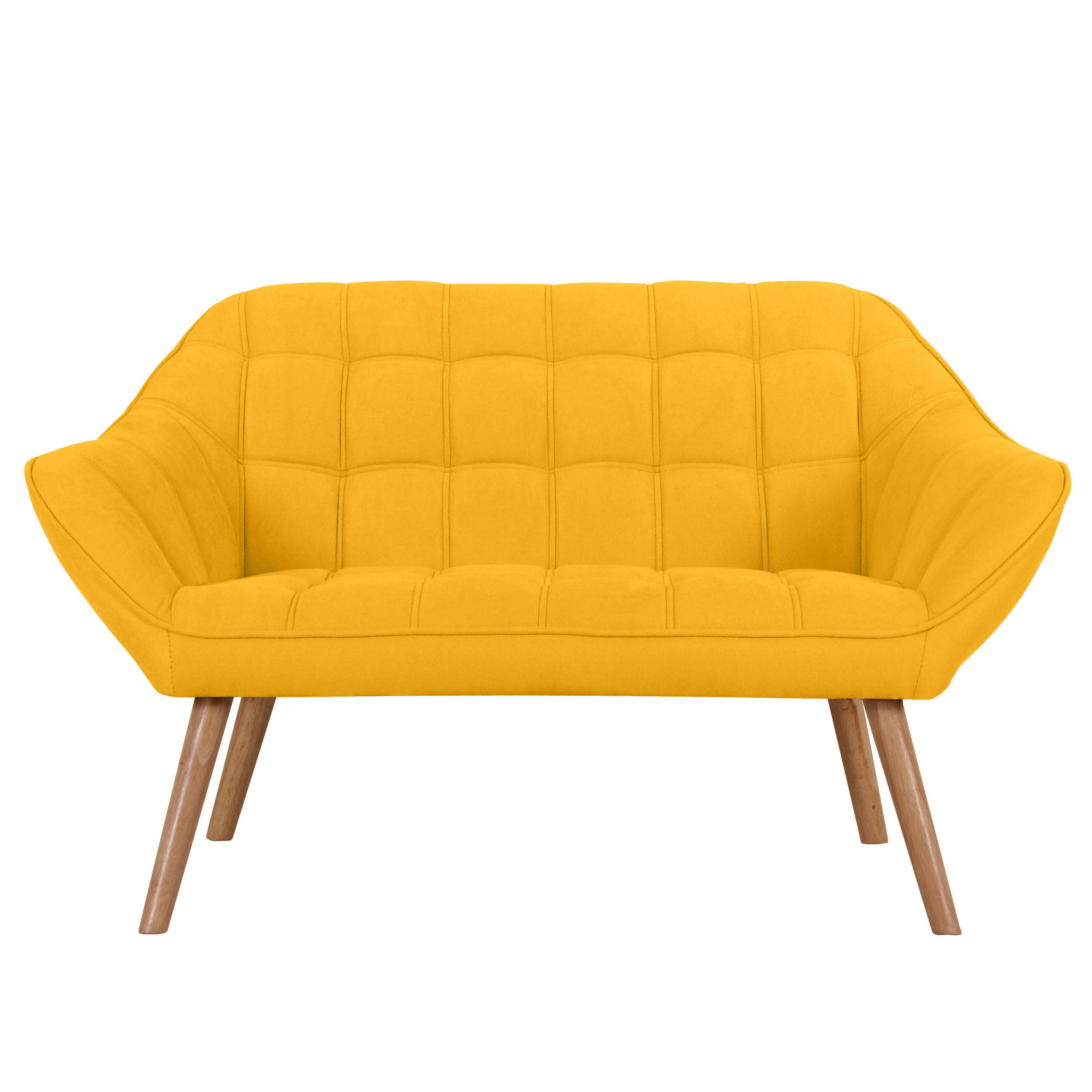 SIMBA - Canapé 2 places en tissu jaune