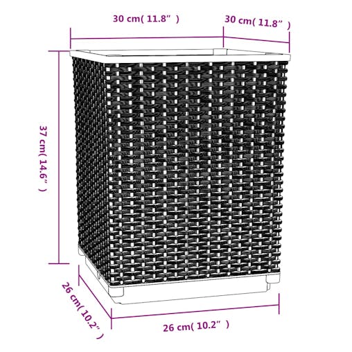NNEVL Planters 2 pcs Dark Grey 30x30x37 cm Polypropylene