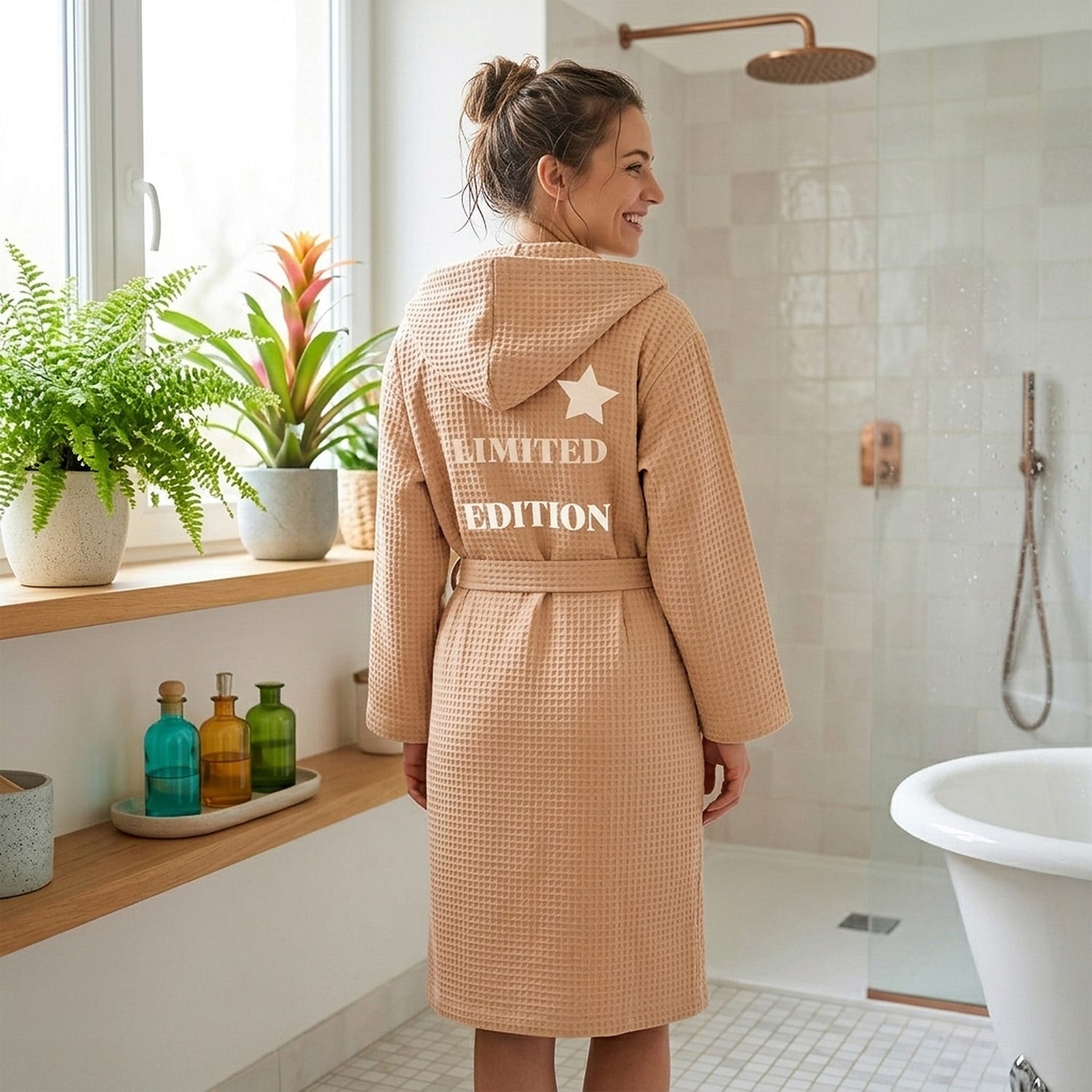 Accappatoio nido d'ape S/M beige Limited Edition