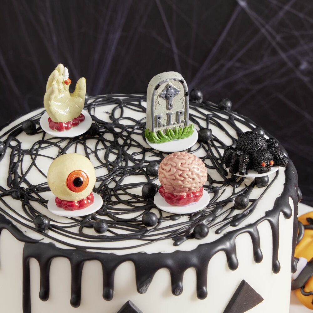 Décoration gâteau Halloween x5 en résine