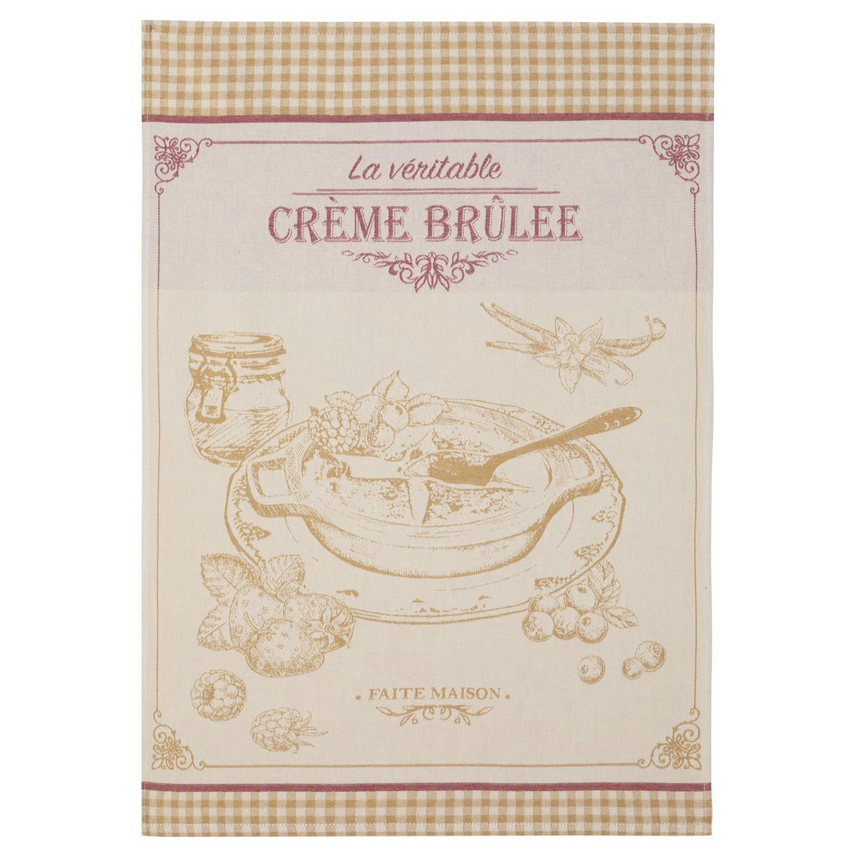CRÈME BRULÉE - Torchon en jacquard de coton beige 50x75