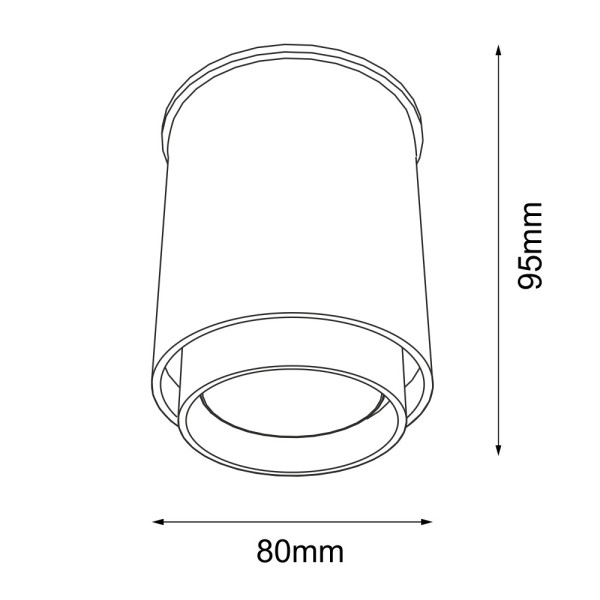 Spot reflektor okrągły czarny IGA 1xGU10x10W wym:9,5x8x8cm IP20 Shilo