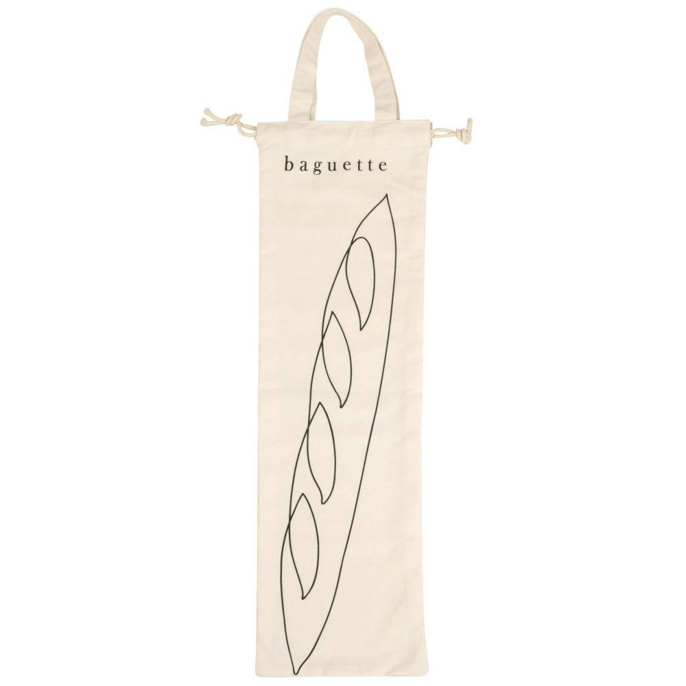 ANGELE - Sac à baguette en coton beige imprimé