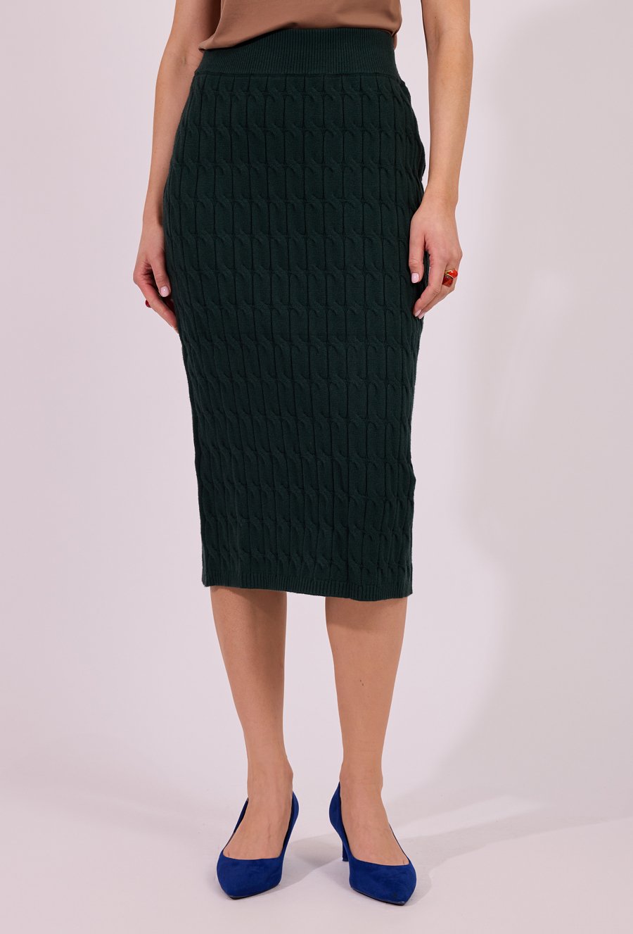 Elegancka dzianinowa spódnica midi