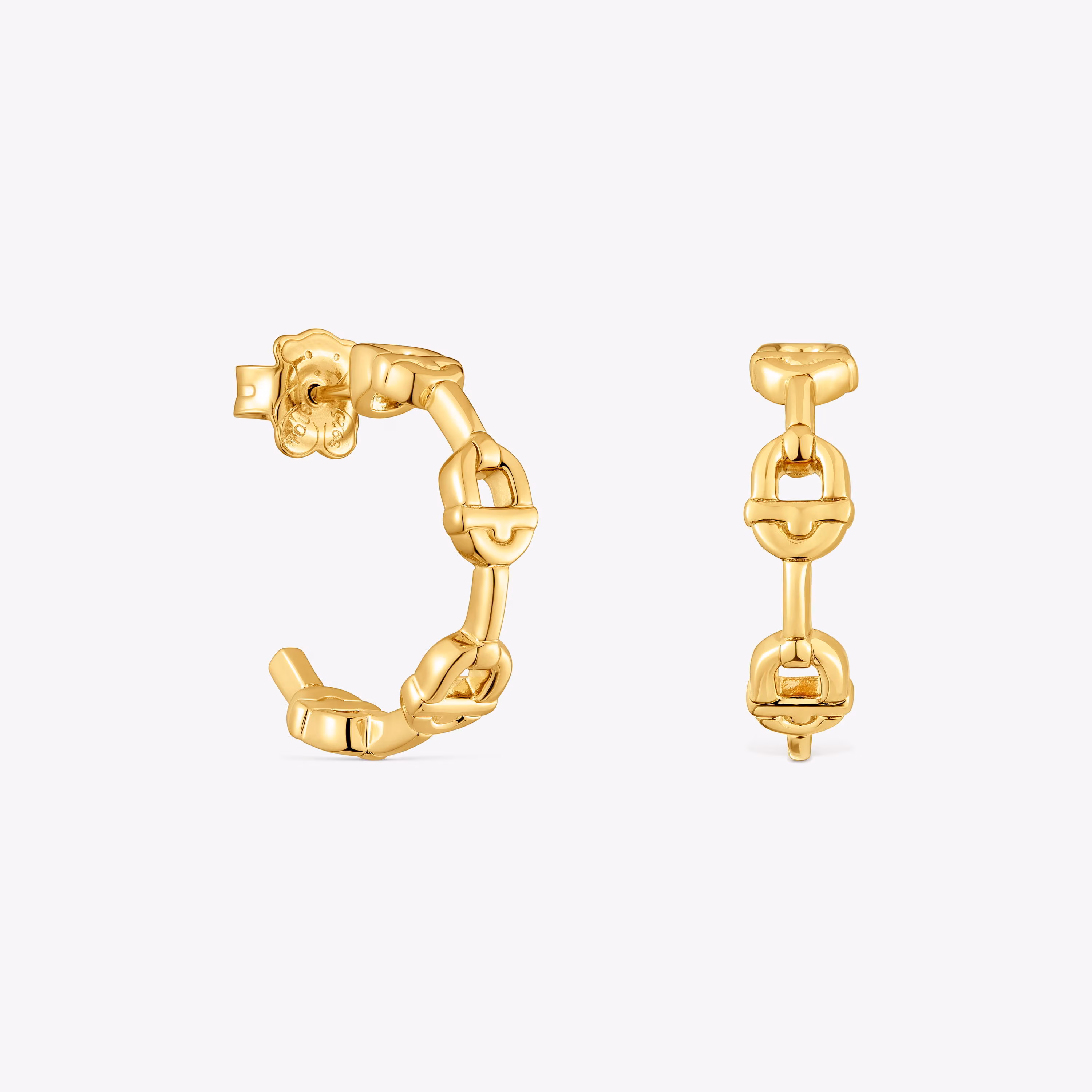 Pendientes de aro logo con baño de oro 18 kt sobre plata 17,4 mm TOUS MANIFESTO