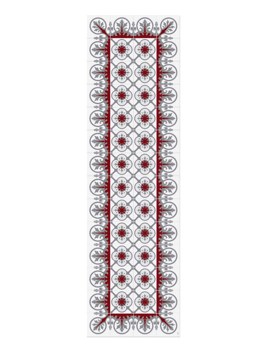 BARCELONE - Tapis en vinyle Aribau gris 80x280