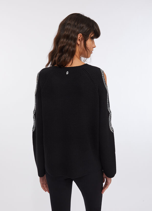 Pullover con cut-out gioiello