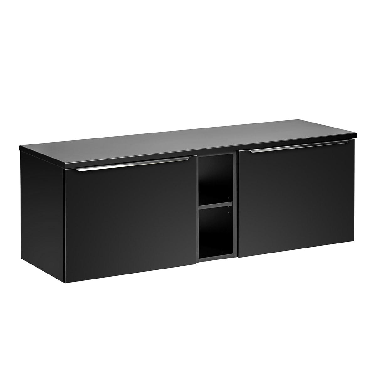 - Meuble sous-vasque 140cm 2 niches noir