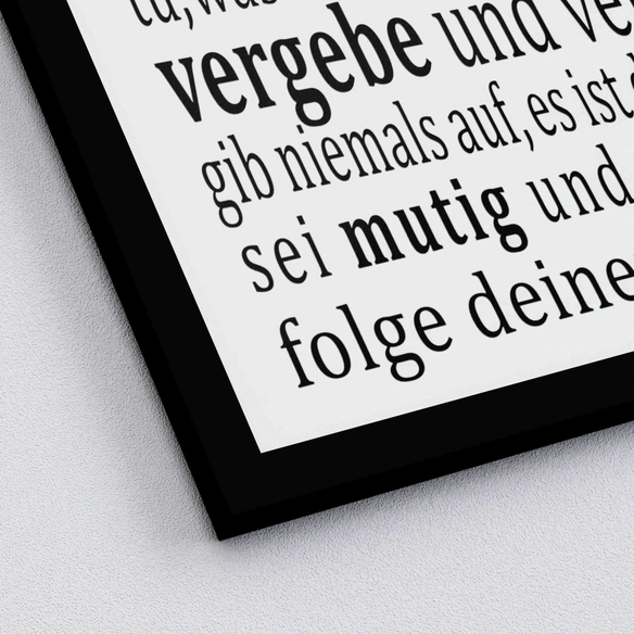Gerahmtes Bild »Lebensweisheit«, Rahmen: Holzwerkstoff, schwarz
