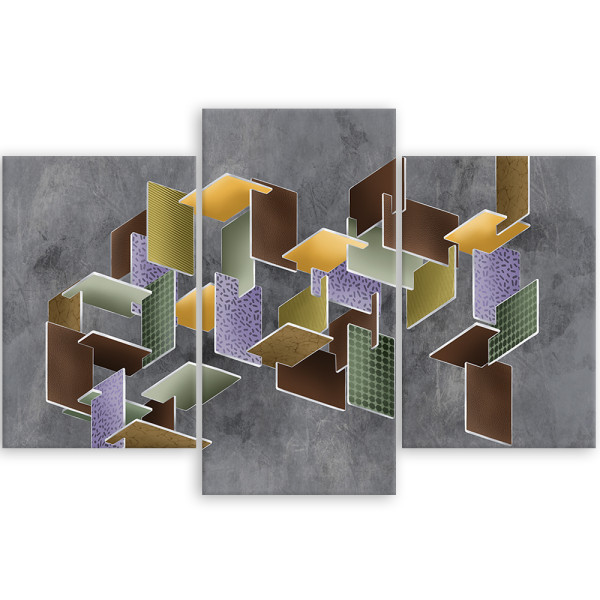 Feeby Obraz tryptyk na płótnie Puzzle 3D