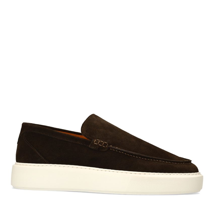 Manfield Bruine suède loafers