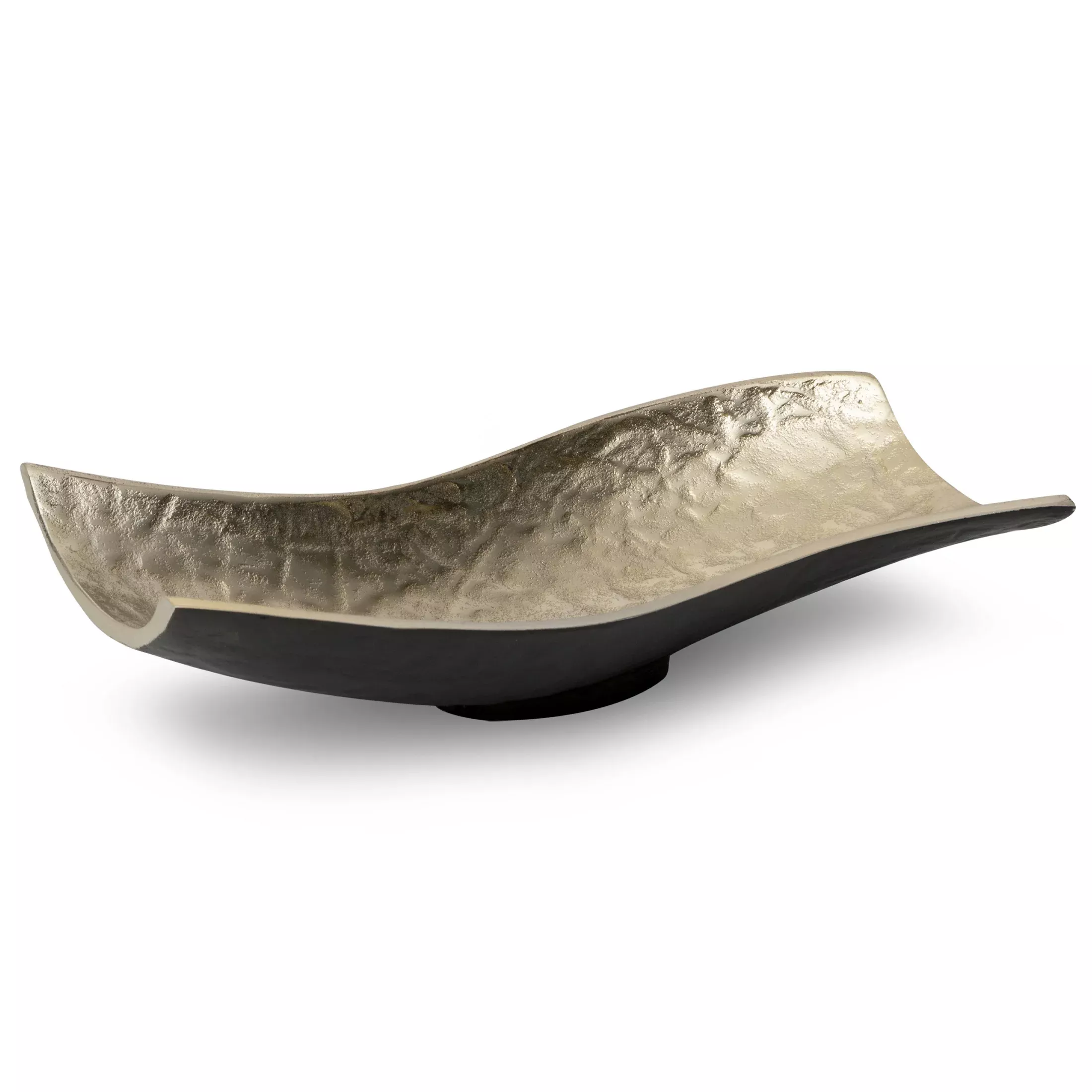 Patera metalowa czarno-złota o falujących brzegach36x16x9 cmPEDRO