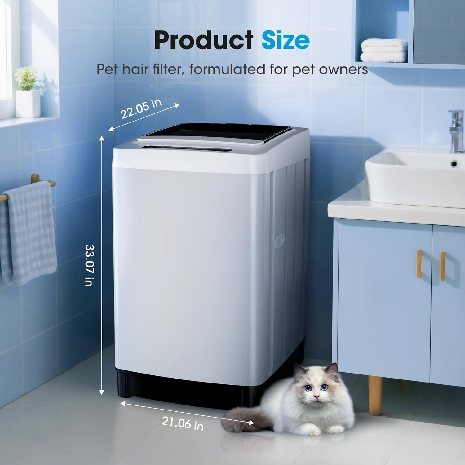 20lbs Portable Washing Machine, Full-Automatic Portable Washer with 10 Wash Cycles, Top Load Clothes Washer with Drain Pump for Apartment Bathroom, Dorms, RVs