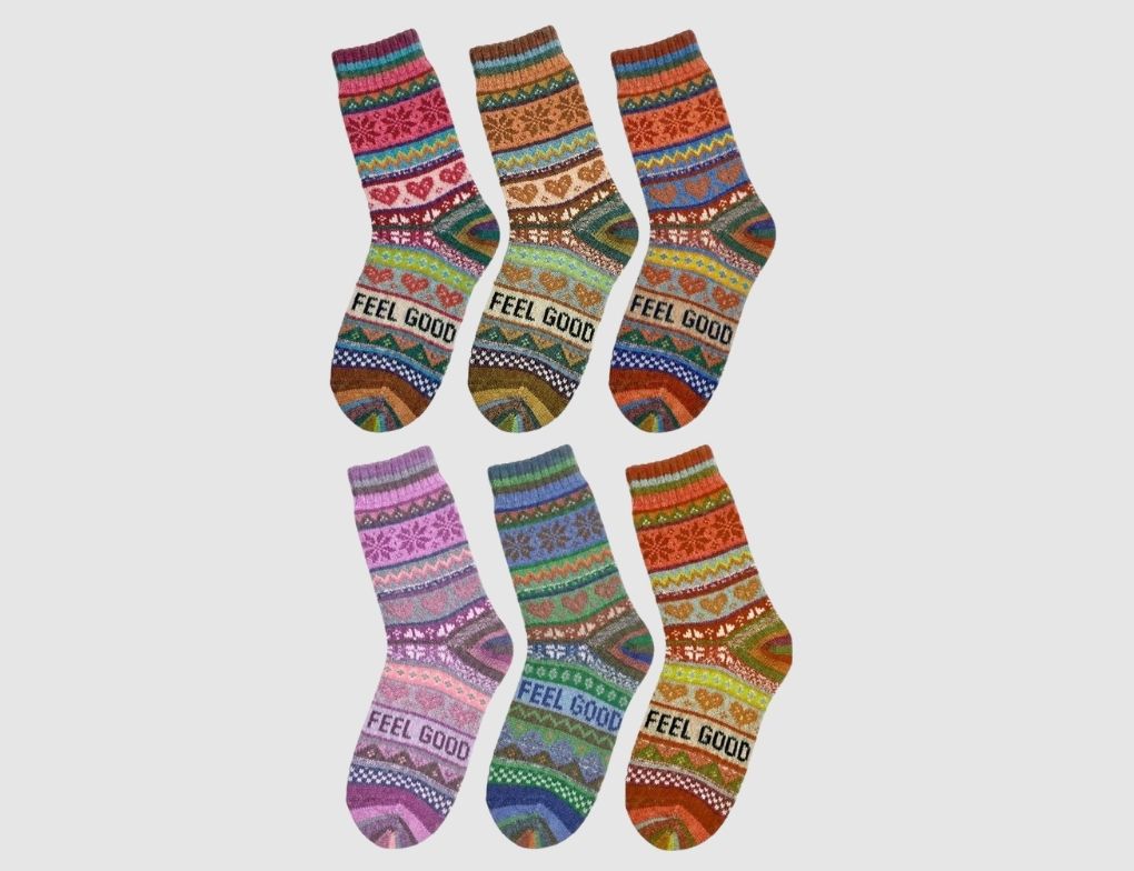 Damen-Stricksocken Feel Good Bunt
