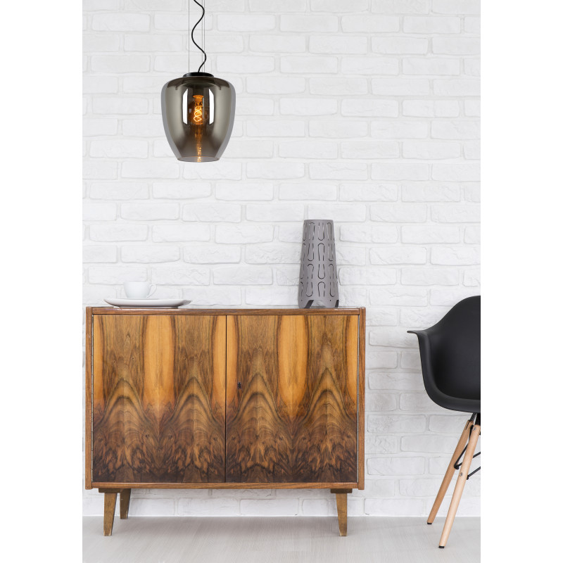 Suspension Florien fumée dimmable E27 60 W LUCIDE