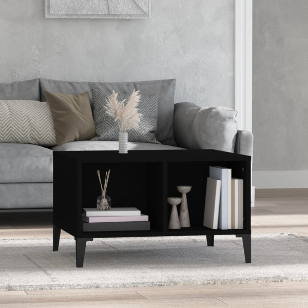 Stolik Kawowy Ława Stół Czarny 60x50x36.5 Przegrody Do Salonu Do Pokoju