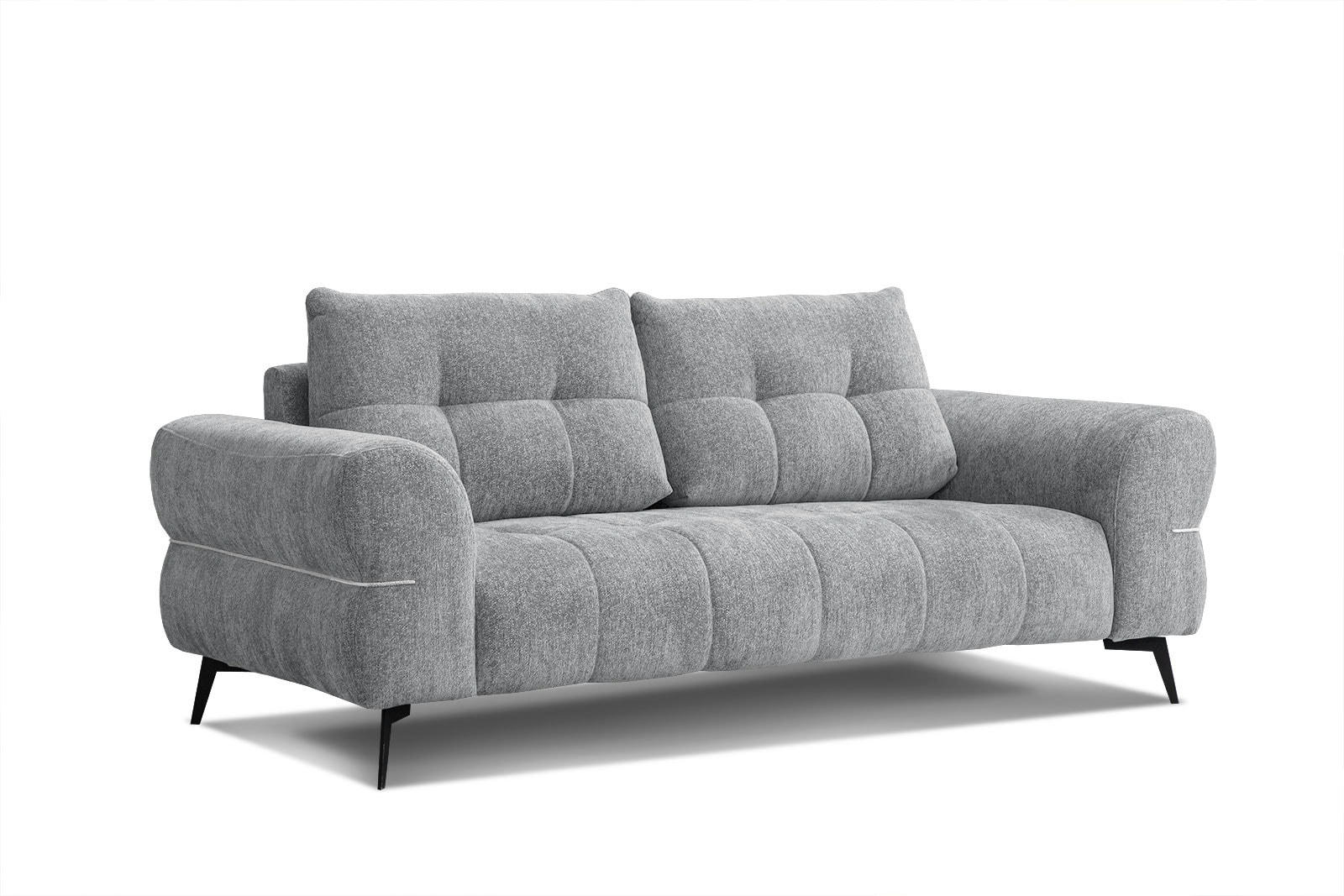 SALVINI - Canapé 3 places XXL tissu gris moyen