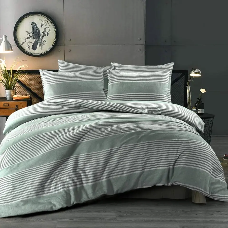 Day Dream dekbedovertrek Davos flanel - 140x200/220cm - Groen