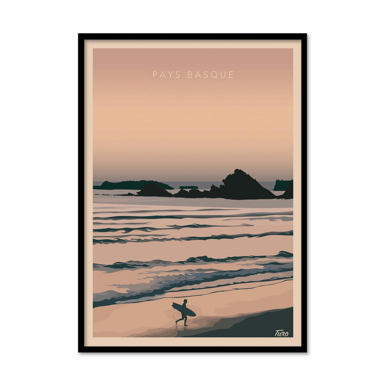 TUROMEMORIESSTUDIO - PAYS BASQUE VERSION 2 - TUROMEMORIESSTUDIO - Affiche d'art 30 x 40 cm