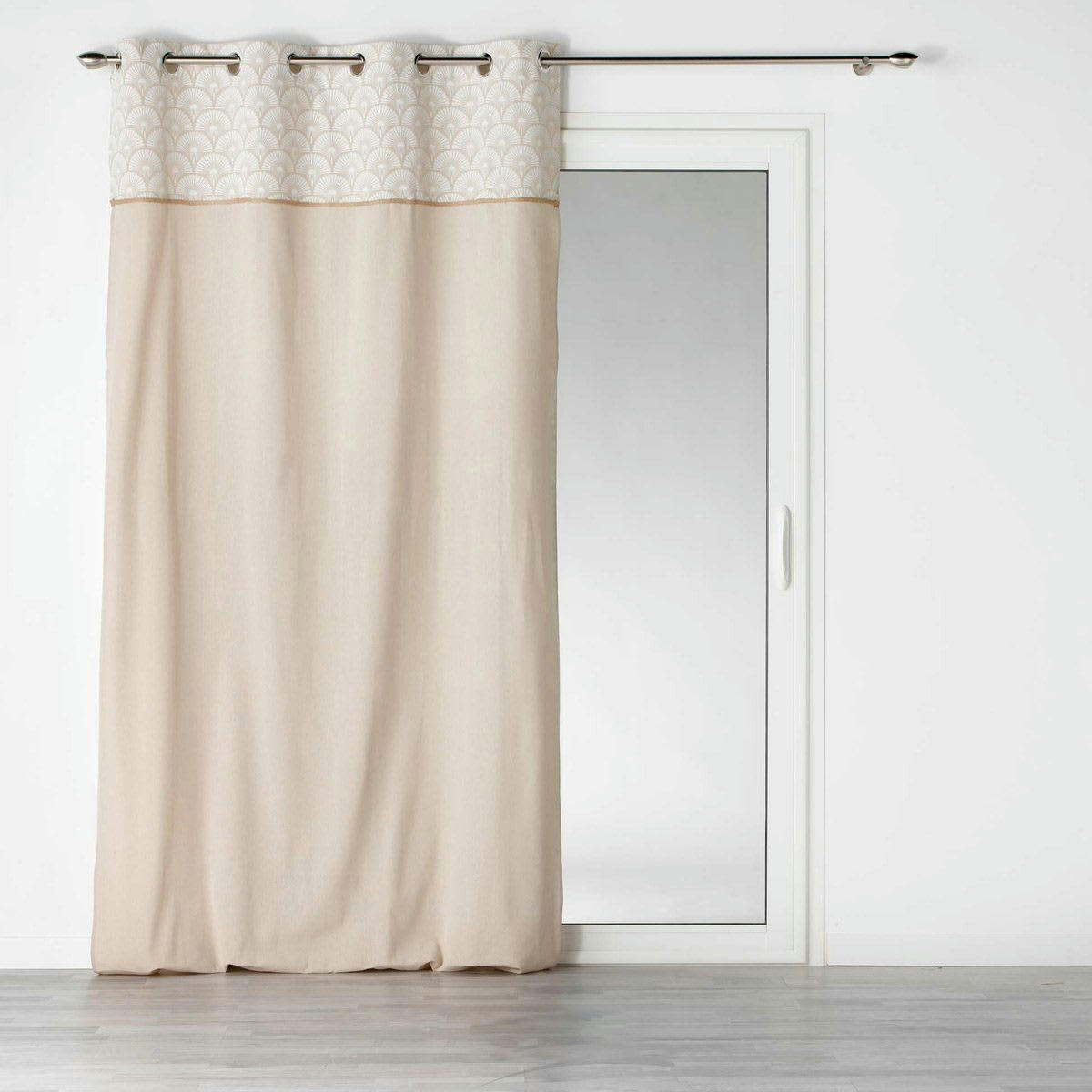 BAHINA - Rideau uni top jute blanc 140x240cm