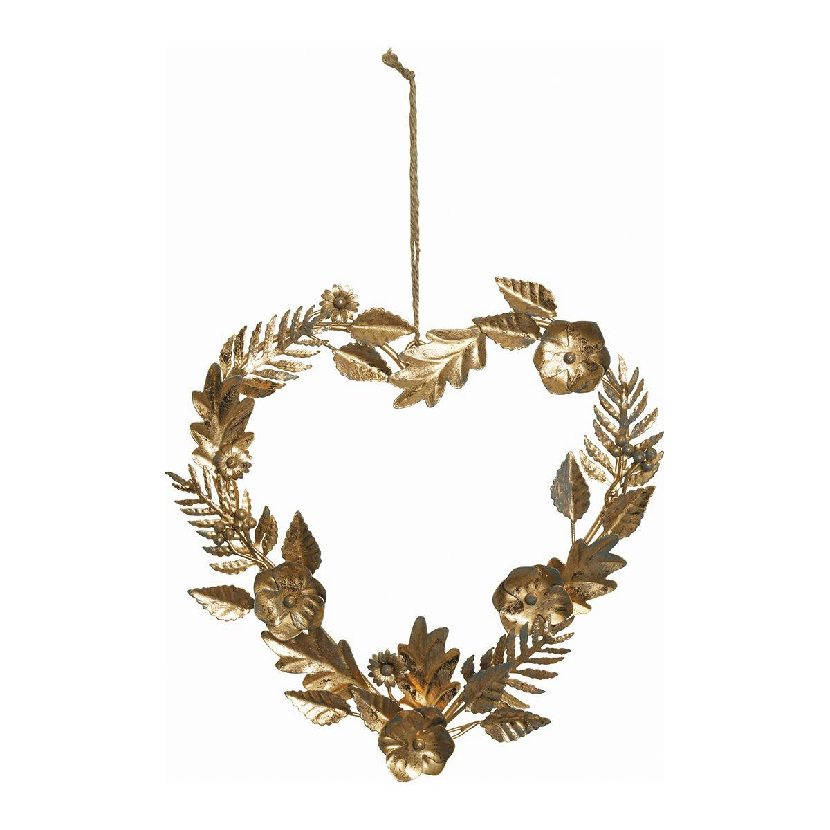 JARDIN D'AILLEURS - Couronne métal Cœur or grand modèle