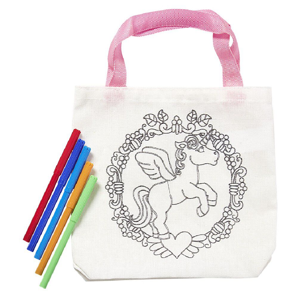 Sac totebag à colorier avec 5 feutres 2 modèles
