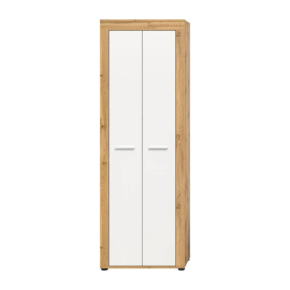 Hioshop Jam kledingkast 2 deuren wit- eik decor