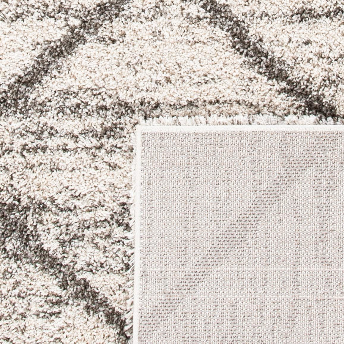 SAFAVIEH Hudson Shag Collection Area Rug - 9' x 12', Grey & Beige, Modern Trellis Design, Non-Shedding & Easy Care, 2-inch Thick Ideal for High Traffic Areas in Living Room, Bedroom (SGH281J)