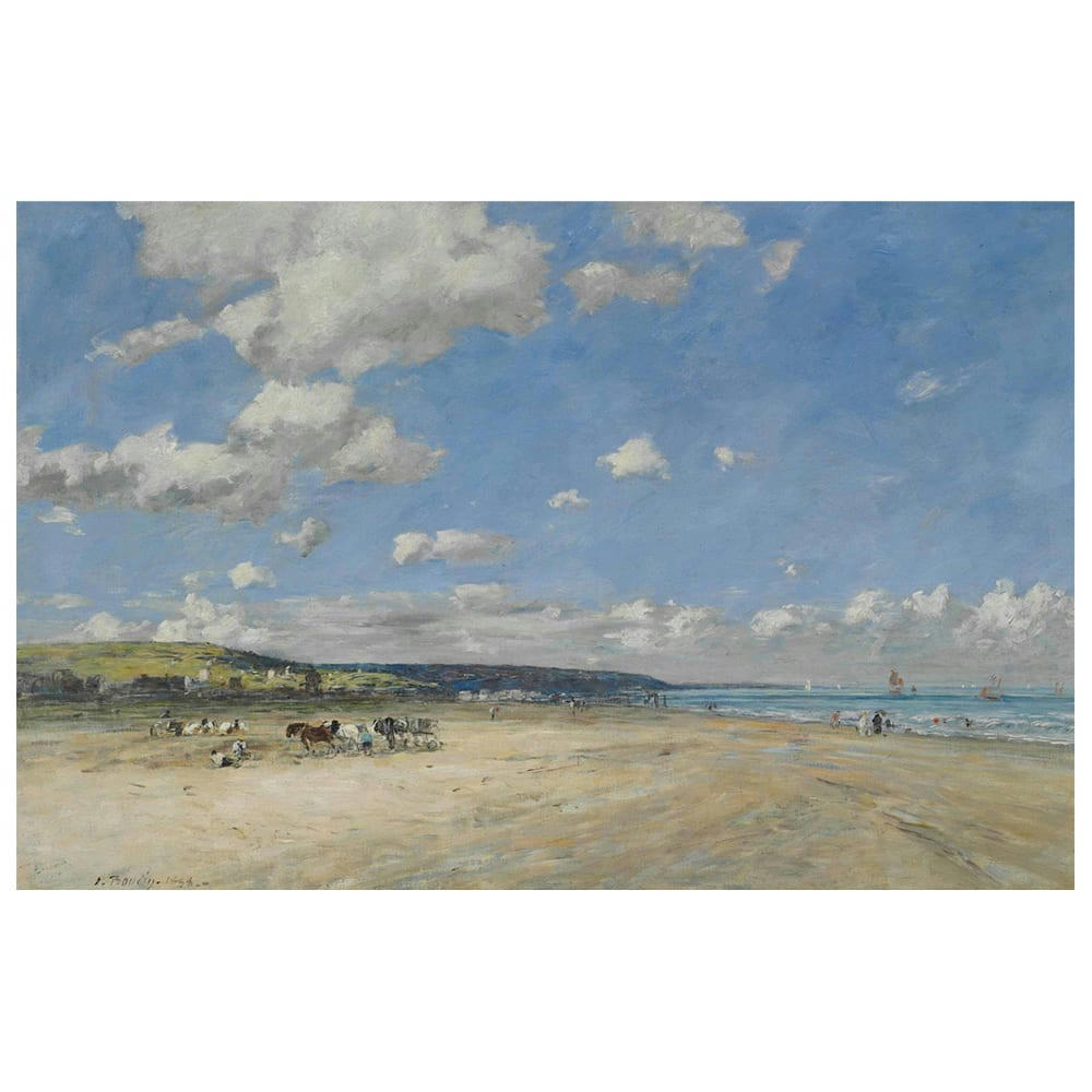 - Tableau la plage de Torugeville Eugène Boudin 50x80cm