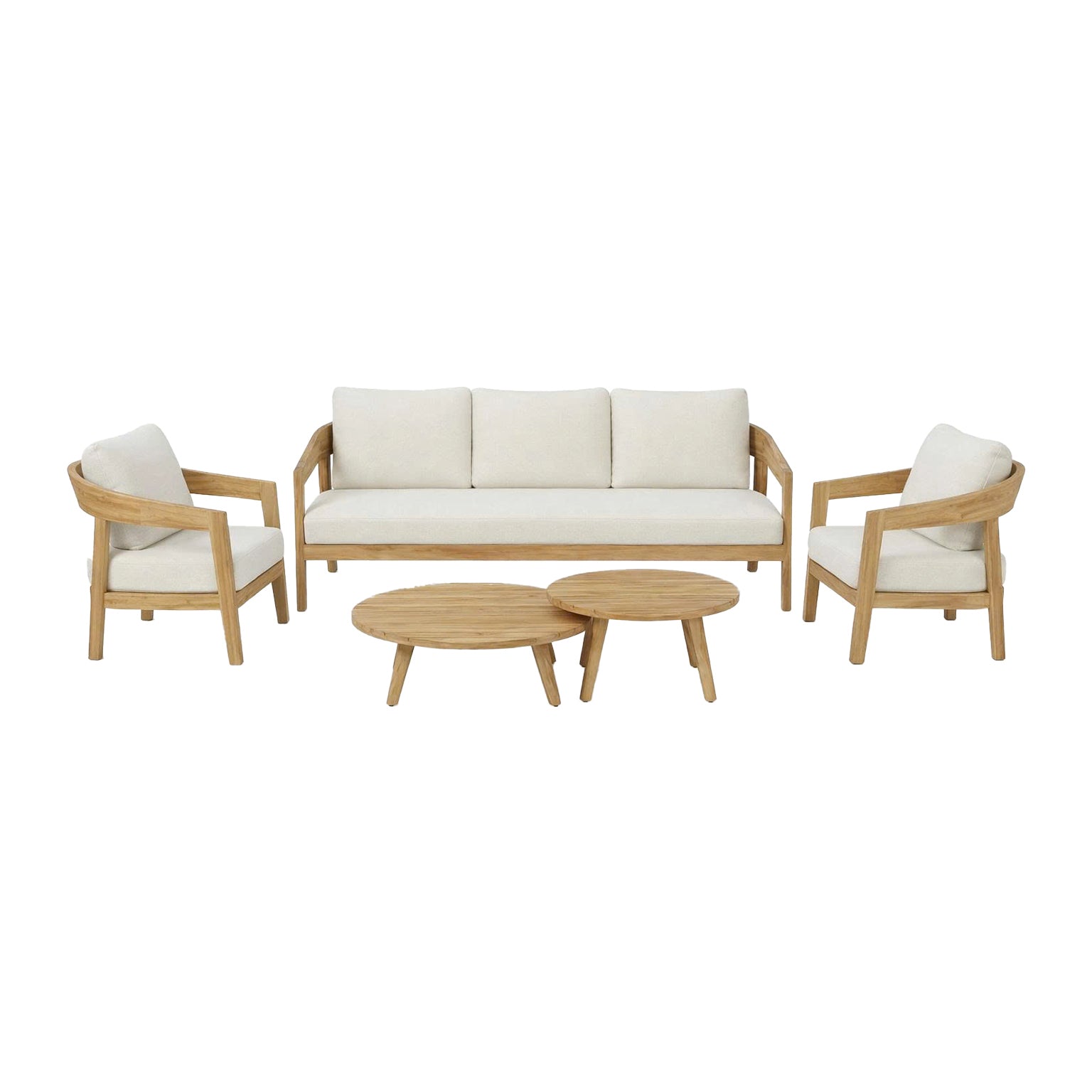 by fonQ Sanjo Loungeset - Acaciahout - Off-White