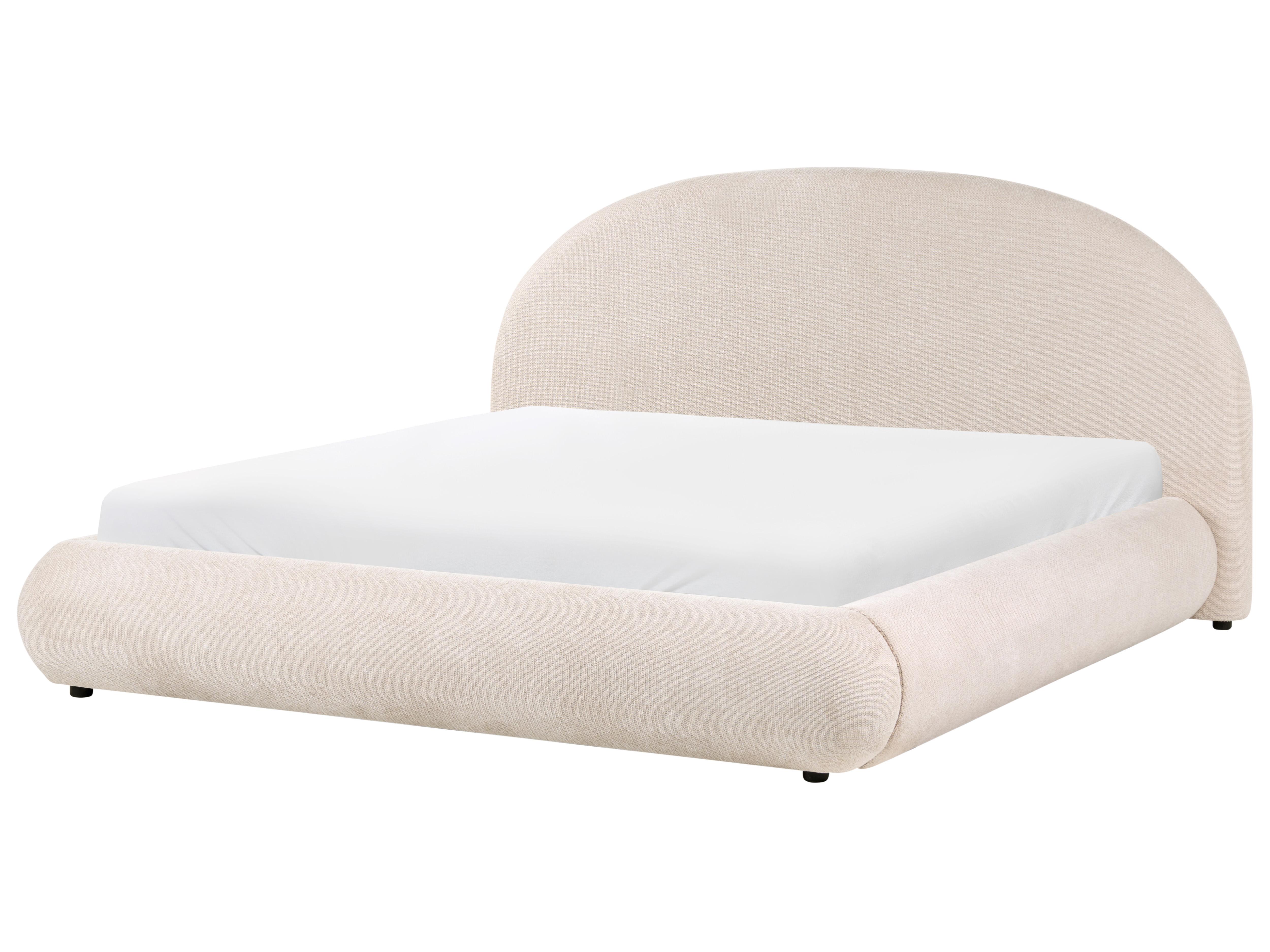 Ottoman Bed Fabric GRASSE 160 x 200 cm (EU King Size) Light Beige