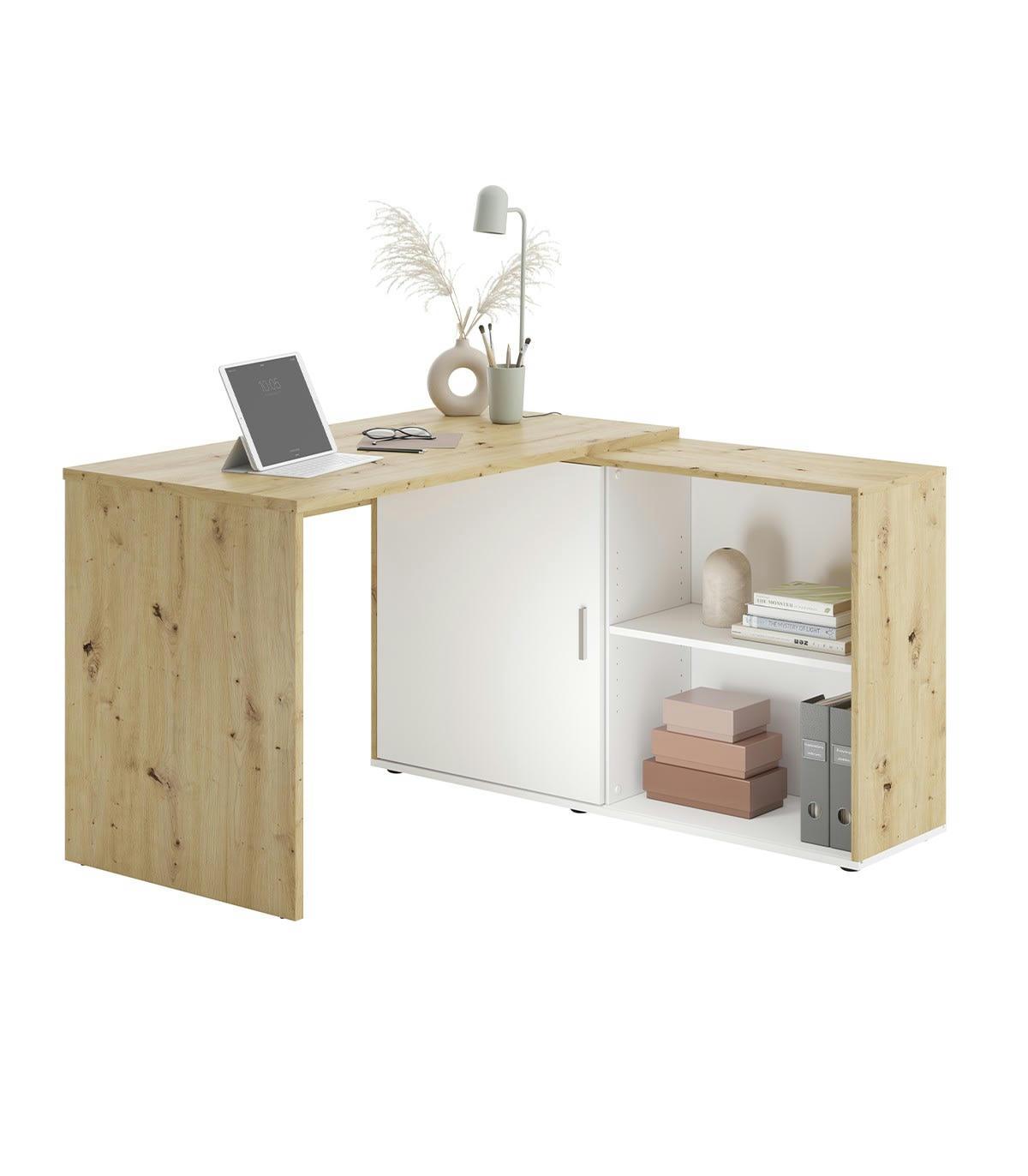 VALLEY - Bureau d'Angle Modulable avec Étagères