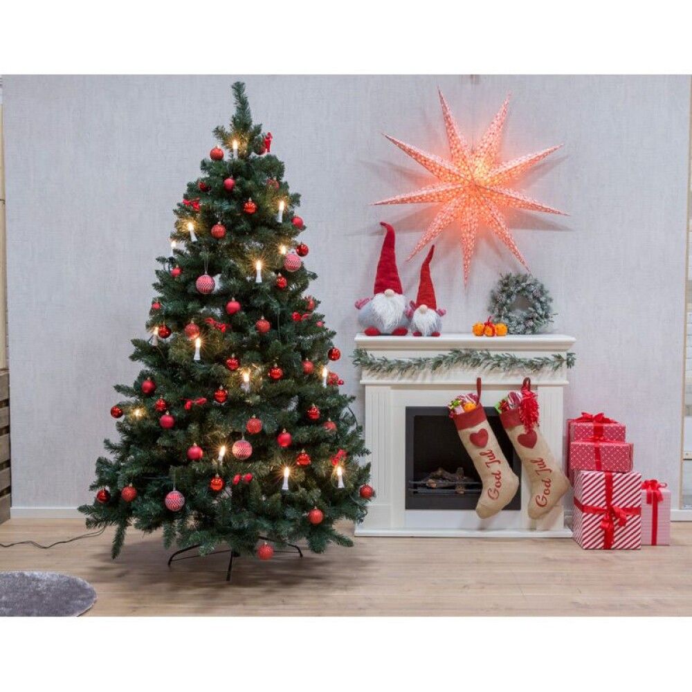 KUNSTIG JULETRE LYX 260CM MED BELYSNING GRØNN