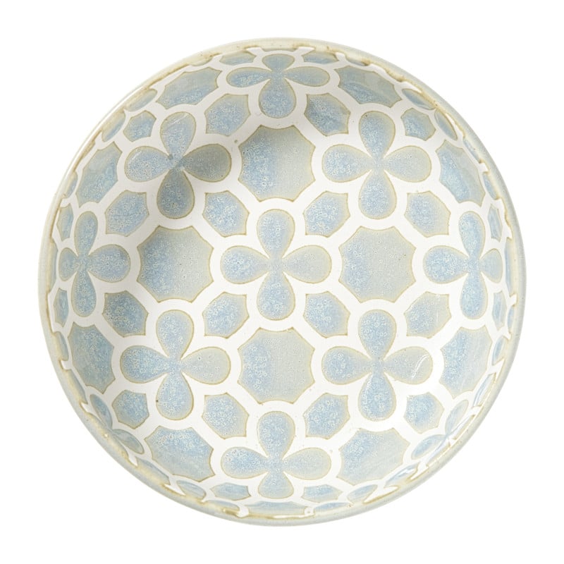 Schaaltje Nori rond - lichtblauw/wit - &Oslash;12x3.5 cm