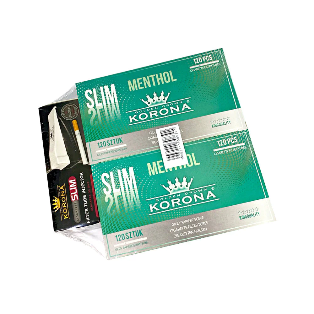 Korona Slim Menthol Filter Tubes and Tube Injector