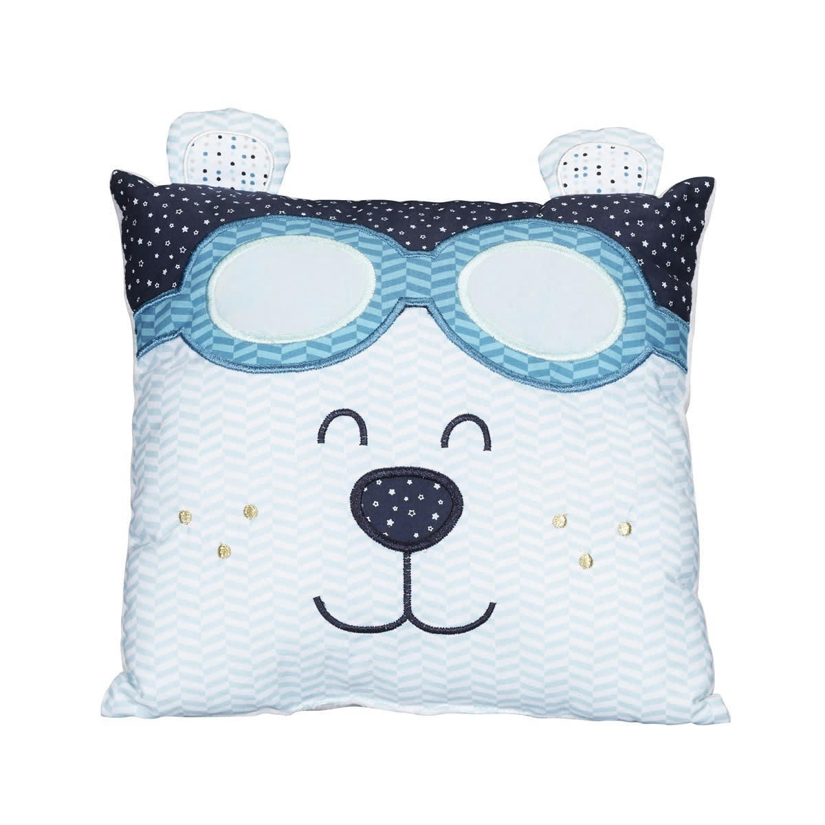 LAZARE - Coussin carre en polyester bleu