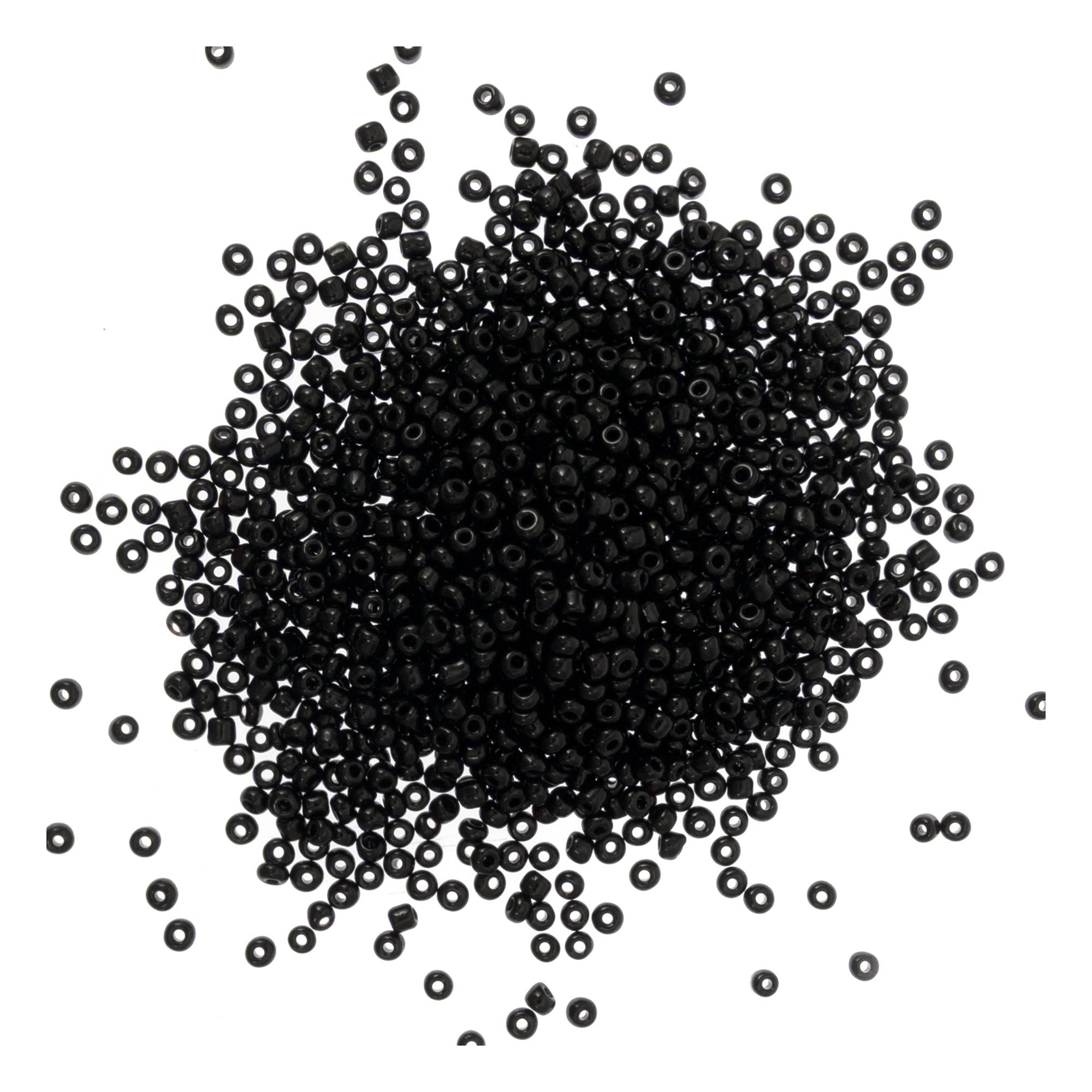 Black Opaque Seed Beads 3mm 50g